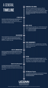 blue white infographic displaying timeline for US Visa Application